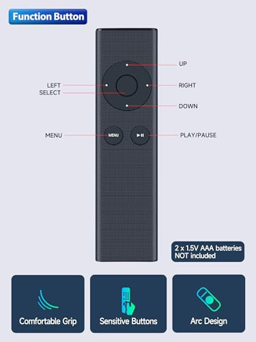 Apple TV 4K 1 2 3 için Yeni Yedek Uzaktan Kumanda, Apple TV A1294 A1469 A1427 A1378 MC377LL/A MM4T2AM/A MD199LL/A MC572LL/A MM4T2ZM/A ile Uyumlu, Evrensel iPhone MacBook Dock Müzik Sistemi - 7