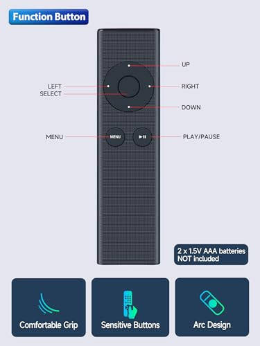 Apple TV 4K 1 2 3 için Yeni Yedek Uzaktan Kumanda, Apple TV A1294 A1469 A1427 A1378 MC377LL/A MM4T2AM/A MD199LL/A MC572LL/A MM4T2ZM/A ile Uyumlu, Evrensel iPhone MacBook Dock Müzik Sistemi - 7