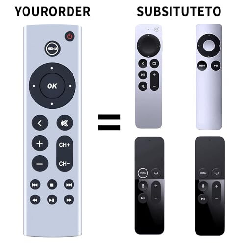 Apple TV 4K/ Gen 1 2 3 4/ HD A2843 A2737 A2169 A1842 A1625 A1427 A1469 A1378 A1218 A1294 (Ovozli Funksiya Yo'q) Modellariga Mos Universal Zaxira Masofaviy boshqarish - 2