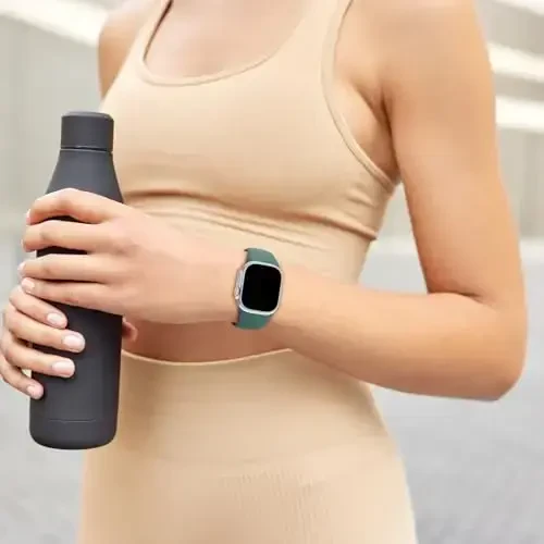 Apple Watch 38mm 40mm 41mm 42mm 44mm 45mm 49mm bilan mos keluvchi sport tasmalar, yumshoq silikonli suv o'tkazmaydigan almashtirish tasmachasi iWatch Series Ultra 10/9/8/7/6/5/4/3/2/1 SE ayollar erkaklar uchun, Midnight Green - 5