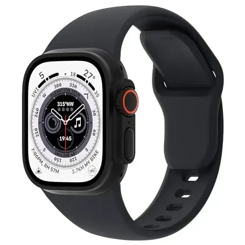 Apple Watch 38mm 40mm 41mm 42mm 44mm 45mm 49mm bilan mos sport tasmalar, yumshoq silikon almashtirish suv o'tkazmaydigan bilaguzuk iWatch Series Ultra 10/9/8/7/6/5/4/3/2/1 SE ayollar erkaklar uchun, Midnight 