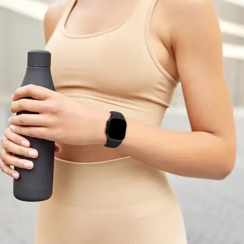 Sport Bands Compatible with Apple Watch 38mm 40mm 41mm 42mm 44mm 45mm 49mm, Soft Silicone Replacement Waterproof Strap Wristband for iWatch Series Ultra 10/9/8/7/6/5/4/3/2/1 SE Women Men, Midnight - 5