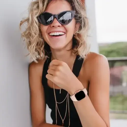 Sport Bands Compatible with Apple Watch 38mm 40mm 41mm 42mm 44mm 45mm 49mm, Soft Silicone Replacement Waterproof Strap Wristband for iWatch Series Ultra 10/9/8/7/6/5/4/3/2/1 SE Women Men, Pink Sand - 7