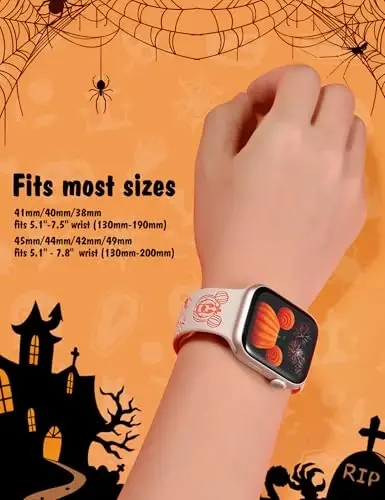 Girovo Cartoon Engraved Bands Compatible with Apple Watch Band 40/38/41/42/49/45/44/46mm Women, Two-Tone Cute Soft Silicone Stylish Sport Strap for iWatch Series 11/10/9/8/7/6/5/4/3/2/1/SE Ultra - 3
