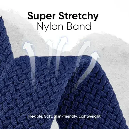 Apple Watch 40mm 41mm 38mm 45mm 44mm 42mm 46mm 49mm bilan mos keladigan magnitli örilgan Solo Loop tasmasi. Ayollar va erkaklar uchun, choʻziluvchan elastik bilaguzuk qayishi iWatch SE SE 2 Series 10 9 8 7 6 5 4 3 Ultra Ultra 2 uchun. - 6