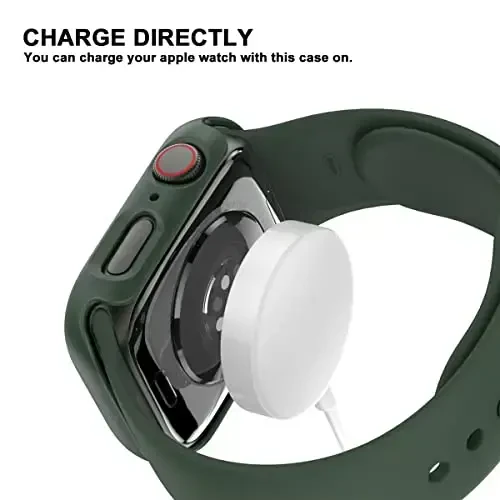 Apple Watch 40mm SE 3/SE(2nd Gen) Series 6/SE/5/4 uchun закалённое стекло ekran himoyachisi bilan 6 Pack Hard PC Case, Rontion Ultra yupqa tirnalishga chidamli bamper qopqog'i iWatch 40mm aksessuarlari - 5