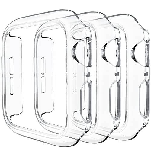 Apple Watch 44mm 6-seriya 5-seriya 4-seriya / SE uchun mos keladigan 3 ta to'plam korpus, qattiq PC bamper korpus himoya qopqog'i ramka [Ekran plyonkasi yo'q] iWatch aksessuarlari 44mm uchun mos keladi, Shaffof/Shaffof/Shaffof - 1