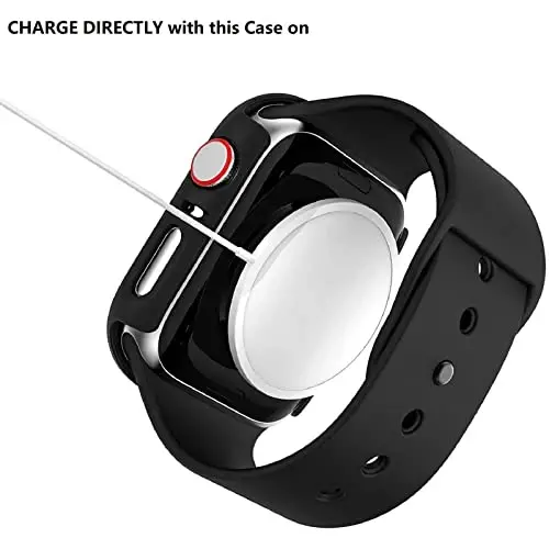 Rontion 6 Pack Hard PC Case with Tempered Glass Screen Protector for Apple Watch 44mm SE 3/SE(2nd Gen) Series 6/SE/5/4, Scratch Resistant Full Protective Bumper Cover for iWatch 44mm Accessories - 1