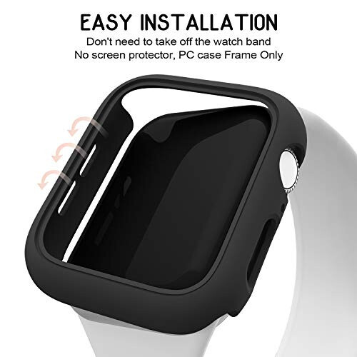 3 Pack Compatible Apple Watch Case 44mm Series 6/5/4/SE, Hard PC Bumper Case Protective Cover Frame [NO Screen Film] Compatible iWatch Accessories 44mm, Black - 6