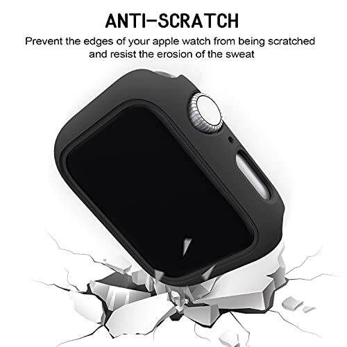 3 Pack Compatible Apple Watch Case 44mm Series 6/5/4/SE, Hard PC Bumper Case Protective Cover Frame [NO Screen Film] Compatible iWatch Accessories 44mm, Black - 7