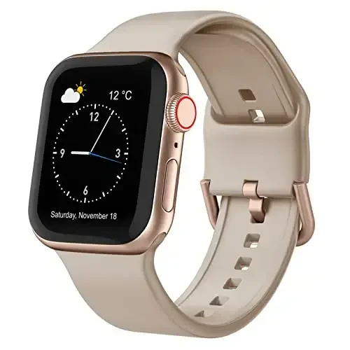 Apple Watch 49mm 46mm 45mm 44mm 42mm 41mm 40mm 38mm bilan mos keluvchi sport tasmasi, iWatch Series 11 10 9 8 7 6 5 4 3 2 1 SE Ultra ayollar erkaklar uchun klassik qisqichli yumshoq silikon almashtirish tasmasi 