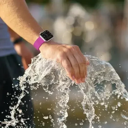 Apple Watch 49mm 46mm 45mm 44mm 42mm 41mm 40mm 38mm tasmalari bilan mos keluvchi sport tasmasi, iWatch Series 11 10 9 8 7 6 5 4 3 2 1 SE Ultra ayollar erkaklar uchun klassik qisqichli yumshoq silikon o'rnini bosuvchi tasma - 5