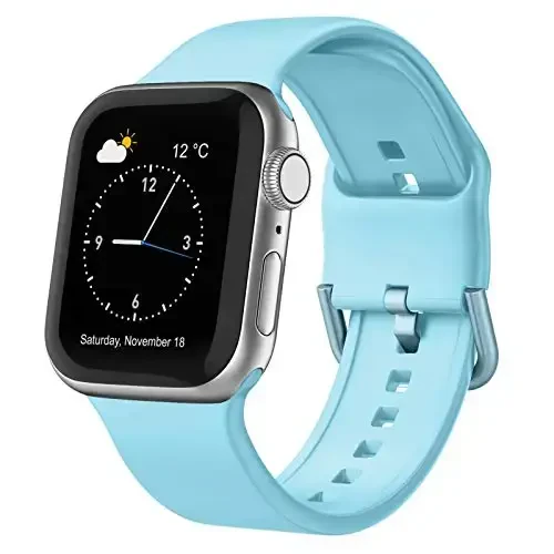 Apple Watch 49mm 46mm 45mm 44mm 42mm 41mm 40mm 38mm tasmalariga mos sport tasma, iWatch Series 11 10 9 8 7 6 5 4 3 2 1 SE Ultra ayollar erkaklar uchun klassik qisqichli yumshoq silikon almashtirish tasmasi 