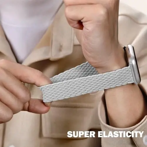 Apple Watch Band 38mm 40mm 41mm 42mm 44mm 45mm 46mm 49mm ayollar erkaklar uchun mos keladigan Odbeai Braided Band, iWatch Series 10 9 8 7 6 5 4 3 2 1 SE Ultra/Ultra 2 bilan mos keladigan sozlanishi yumshoq tasma - 4