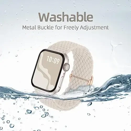 Apple Watch Band 38mm 40mm 41mm 42mm 44mm 45mm 46mm 49mm ayollar va erkaklar uchun mos keladigan o'ralgan elastik yakkalik halqasi, iWatch Series 10 9 8 7 6 SE 5 4 3 2 Ultra Ultra 2 uchun neylon elastik bilakuzuklar - 2