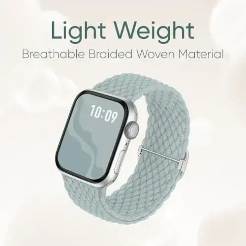 Apple Watch Band 38mm 40mm 41mm 42mm 44mm 45mm 46mm 49mm ayollar va erkaklar uchun mos keluvchi o'ralgan cho'ziluvchan yagona halqa, iWatch Series 10 9 8 7 6 5 4 3 11 Ultra/SE 3 2 1 uchun neylon elastik bilaguzuklar - 6