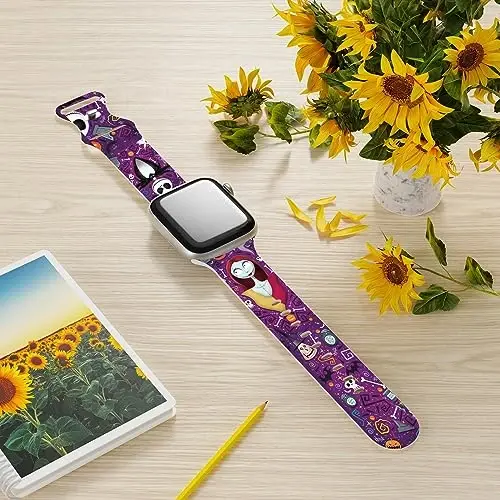 Apple Watch Band 38mm 40mm 41mm 42mm 44mm 45mm 46mm 49mm bilan mos keladigan Holiday Strap, sozlanishi mumkin bo'lgan almashtiriladigan yumshoq silikon multfilm sport bilakuzuklar iWatch Ultra Series 10 9 8 7 6 5 4 3 2 1 SE uchun - 2