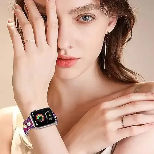 Apple Watch Band 38mm 40mm 41mm 42mm 44mm 45mm 46mm 49mm bilan mos keladigan Holiday Strap, sozlanishi mumkin bo'lgan yumshoq silikon multfilm sport bilaguzuklari iWatch Ultra Series 10 9 8 7 6 5 4 3 2 1 SE uchun - 3