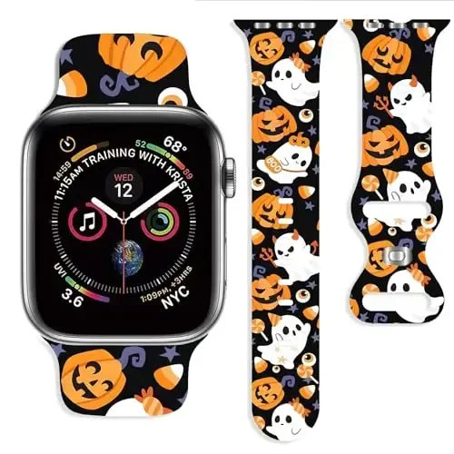 Apple Watch Band 38mm 40mm 41mm 42mm 44mm 45mm 46mm 49mm bilan mos keluvchi Holiday Strap, sozlanishi mumkin bo'lgan yumshoq silikon multfilm sport bilaguzuklari iWatch Ultra Series 10 9 8 7 6 5 4 3 2 1 SE uchun - 1
