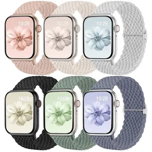 Apple Watch Band 38mm 40mm 41mm 42mm 44mm 45mm 46mm 49mm bilan mos keluvchi Odbeai Braided Band ayollar va erkaklar uchun, iWatch Series 10 9 8 7 6 5 4 3 2 1 SE Ultra/Ultra 2 bilan mos keluvchi sozlanishi yumshoq tasma - MODAZONE