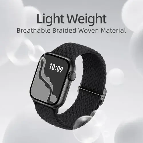 Apple Watch Band 38mm 40mm 41mm 42mm 44mm 45mm 46mm 49mm uchun ayollar erkaklar uchun mos keladigan o'ralgan elastik yakkalik halqasi, iWatch Series 10 9 8 7 6 5 4 3 11 Ultra/SE 3 2 1 uchun neylon elastik bilaguzuklar - 6