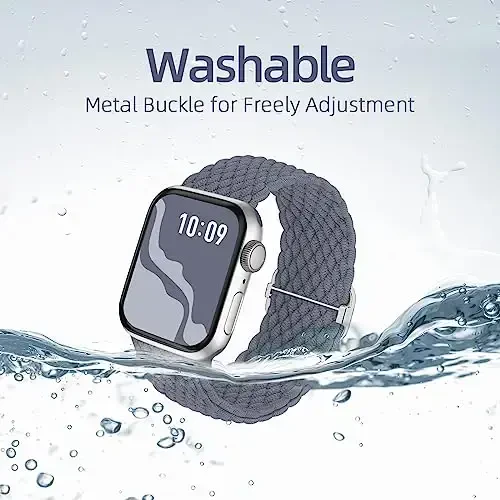 Apple Watch Band 38mm 40mm 41mm 42mm 44mm 45mm 46mm 49mm uchun ayollar va erkaklar uchun mos keladigan o'ralgan elastik yakka halqa, iWatch Series 11/10 9 8 7 6 5 4 3 SE/Ultra 3 2 1 uchun neylon elastik bilakuzuklar - 2