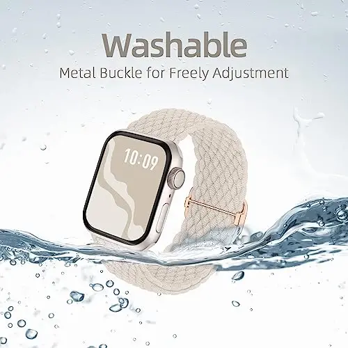 Apple Watch Band 38mm 40mm 41mm 42mm 44mm 45mm 46mm 49mm uchun ayollar va erkaklar uchun mos keladigan o'ralgan elastik yakkalik halqasi, iWatch Series 10 9 8 7 6 SE 5 4 3 2 Ultra Ultra 2 uchun neylon elastik bilaguzuklar - BRAIDED (1)