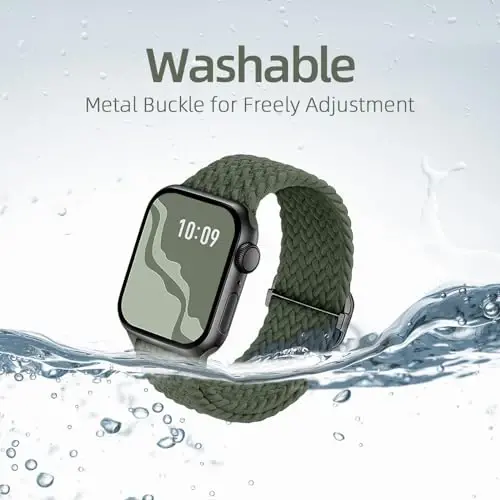 Apple Watch Band 38mm 40mm 41mm 42mm 44mm 45mm 46mm 49mm uchun ayollar va erkaklar uchun mos keluvchi o'ralgan elastik yakkalik halqasi, iWatch Series 10 9 8 7 6 SE 5 4 3 2 Ultra Ultra 2 uchun neylon elastik bilaguzuklar - BRAIDED (1)
