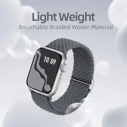 Apple Watch Band 38mm 40mm 41mm 42mm 44mm 45mm 46mm 49mm uchun mos keladigan o'ralgan cho'ziluvchan yagona Loop, Ayollar Erkaklar uchun neylon elastik tasmalar iWatch Series 10 9 8 7 6 SE 5 4 3 2 Ultra Ultra 2 - 3