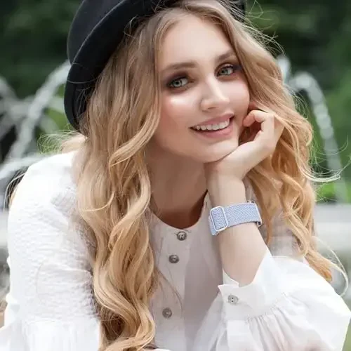 Apple Watch Band 38mm 40mm 41mm 42mm 44mm 45mm 46mm 49mm uchun o'ralgan cho'ziluvchan yakkalik halqa Ayollar Erkaklar uchun mos, iWatch Series 10 9 8 7 6 5 4 3 11 Ultra/SE 3 2 1 uchun neylon elastik bilaguzuklar - 4