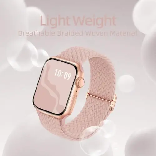 Apple Watch Band 38mm 40mm 41mm 42mm 44mm 45mm 46mm 49mm uchun o'ralgan cho'ziluvchan yakkalik halqa Ayollar Erkaklar uchun mos, iWatch Series 10 9 8 7 6 5 4 3 11 Ultra/SE 3 2 1 uchun neylon elastik bilaguzuklar - 1