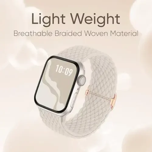 Apple Watch Band 38mm 40mm 41mm 42mm 44mm 45mm 46mm 49mm uchun o'ralgan cho'ziluvchan yakkalik halqasi ayollar va erkaklar uchun mos keladi, iWatch Series 10 9 8 7 6 5 4 3 11 Ultra/SE 3 2 1 uchun neylon elastik bilakuzuklar - 6