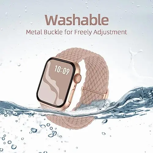 Apple Watch Band 38mm 40mm 41mm 42mm 44mm 45mm 46mm 49mm uchun o'ralgan cho'ziluvchan yakkalik halqasi, ayollar va erkaklar uchun neylon elastik bilakuzuklar iWatch Series 10 9 8 7 6 SE 5 4 3 2 Ultra Ultra 2 uchun - BRAIDED (1)