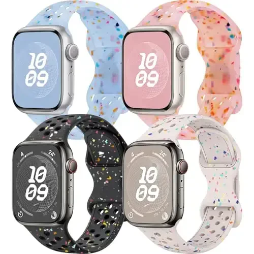 Apple Watch Band 38mm 40mm 41mm 42mm 44mm 45mm 49mm ayollar va erkaklar uchun mos keladigan sport tasmalar, qayta ishlangan plastik nafas oladigan yumshoq iWatch tasmalar iWatch Series 9 8 7 6 5 4 3 2 1 Ultra SE Ultra 2 uchun - MODAZONE