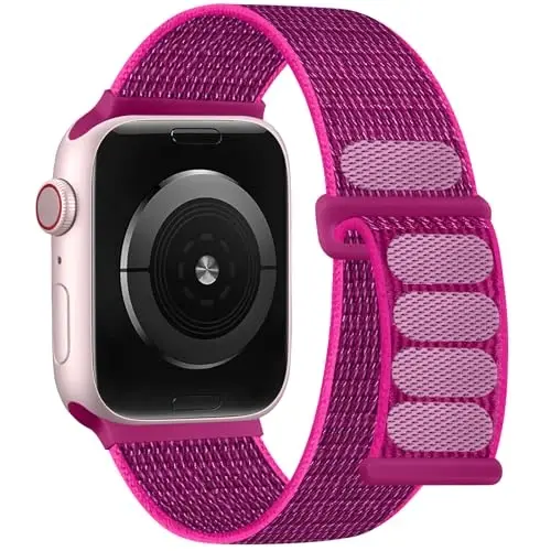 DaQin нейлоновый спортивный ремешок, совместимый с Apple Watch Band 40 мм 38 мм 41 мм 42 мм 44 мм 45 мм 46 мм 49 мм, мягкий дышащий плетеный браслет для iWatch Band для женщин и мужчин серии 11 10 9 8 7 6 5 4 3 2 1 SE Ultra - 1