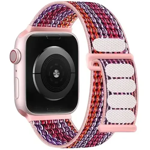 DaQin Nylon Sport Loop Compatible with Apple Watch Band 40mm 38mm 41mm 42mm 44mm 45mm 46mm 49mm, Soft Breathable Braided Wristband for iWatch Band for Women Men Series 11 10 9 8 7 6 5 4 3 2 1 SE Ultra 