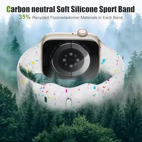 Wepro Silicone Sport Band for Apple Watch Band 46mm Series 10 45mm 9 8 7 44mm SE 6 5 4 Ultra 2 49mm 42mm for iWatch Bands Women Men Series 3 2 1 Breathable Colorful Band Transparent - 4