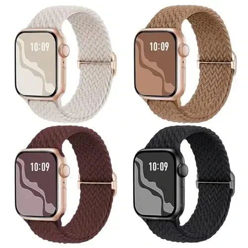 Braided Stretchy Solo Loop Compatible for Apple Watch Band 38mm 40mm 41mm 42mm 44mm 45mm 46mm 49mm for Women Men, Nylon Elastic Straps Wristbands for iWatch Series 10 9 8 7 6 5 4 3 11 Ultra/SE 3 2 1 - 1
