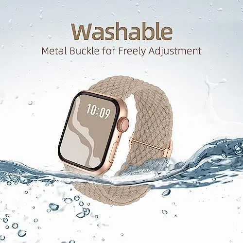 Braided Stretchy Solo Loop Compatible for Apple Watch Band 38mm 40mm 41mm 42mm 44mm 45mm 46mm 49mm for Women Men, Nylon Elastic Straps Wristbands for iWatch Series 10 9 8 7 6 SE 5 4 3 2 Ultra Ultra 2 - 2
