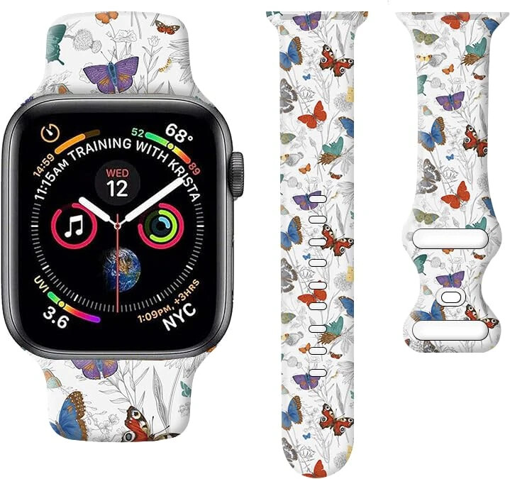 Sport Watch Bands Compatible with Apple Watch Band 38mm 40mm 41mm for Women Men, Adjustable Soft Silicone Replacement Smartwatch Wristband for iWatch Series 7 6 5 4 3 2 1 SE c - 1