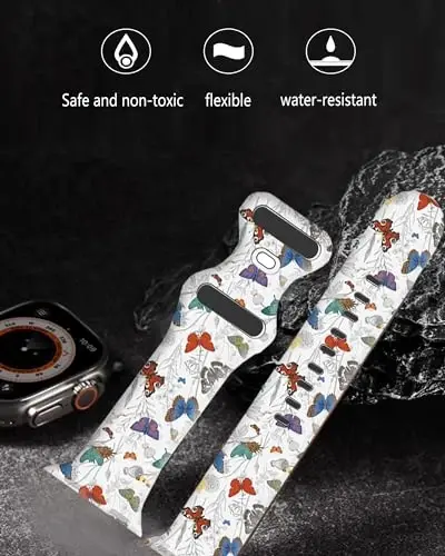 Sport Watch Bands Compatible with Apple Watch Band 38mm 40mm 41mm for Women Men, Adjustable Soft Silicone Replacement Smartwatch Wristband for iWatch Series 7 6 5 4 3 2 1 SE c - 2