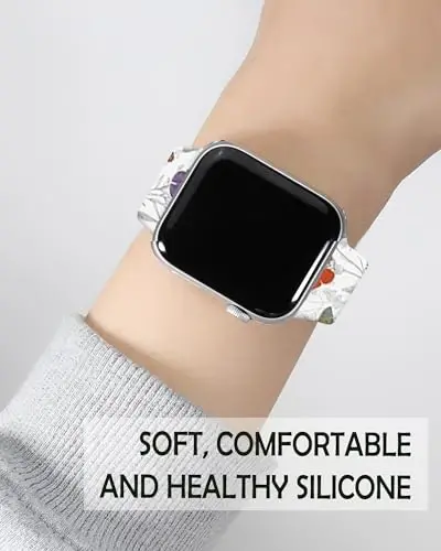 Sport Watch Bands Compatible with Apple Watch Band 38mm 40mm 41mm for Women Men, Adjustable Soft Silicone Replacement Smartwatch Wristband for iWatch Series 7 6 5 4 3 2 1 SE c - 3