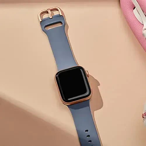 Apple Watch Bandlari 49mm 46mm 45mm 44mm 42mm 41mm 40mm 38mm bilan mos keladigan Sport Band, iWatch Series 11 10 9 8 7 6 5 4 3 2 1 SE Ultra Ayollar Erkaklar uchun klassik qisqichli yumshoq silikon almashtirish tasmasi - RECOPPA (1)