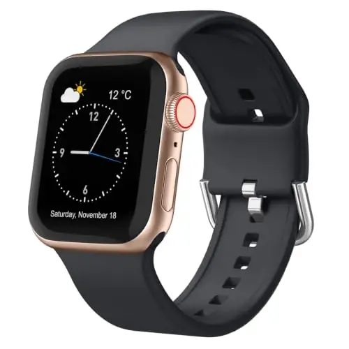 Apple Watch Bandlari 49mm 46mm 45mm 44mm 42mm 41mm 40mm 38mm bilan mos keladigan Sport Band, iWatch Series 11 10 9 8 7 6 5 4 3 2 1 SE Ultra ayollar erkaklar uchun klassik qisqichli yumshoq silikon almashtirish tasmasi - RECOPPA