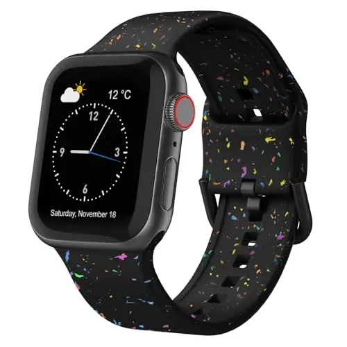 Apple Watch Bandlariga mos keladigan sport bandi 49mm 46mm 45mm 44mm 42mm 41mm 40mm 38mm, iWatch Series 11 10 9 8 7 6 5 4 3 2 1 SE Ultra ayollar erkaklar uchun klassik qisqichli yumshoq silikon almashtirish tasmasi - RECOPPA