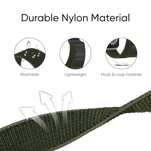 Apple Watch Bands 38mm 40mm 41mm 42mm 44mm 45mm 46mm 49mm bilan mos keluvchi 6 Pack Sport Nylon Loop Band, Ayollar va erkaklar uchun sozlanishi mumkin bo'lgan nafas oladigan o'ralgan tasmalar iWatch Series 10/9/8/7/6/5/4/3/SE/Ultra - MODAZONE (1)