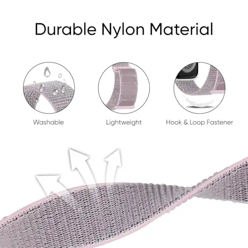 Apple Watch Bands 38mm 40mm 41mm 42mm 44mm 45mm 46mm 49mm bilan mos keluvchi 6 Pack Sport Nylon Loop Band Ayollar va erkaklar uchun sozlanishi nafas oladigan iWatch Series 10/9/8/7/6/5/4/3/SE/Ultra uchun o'ralgan tasmalar - MODAZONE (1)