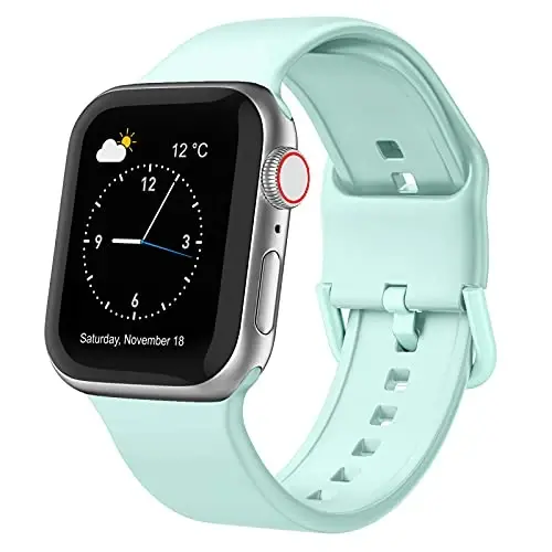 Apple Watch Bands 49mm 46mm 45mm 44mm 42mm 41mm 40mm 38mm bilan mos keladigan Sport Band, iWatch Series 11 10 9 8 7 6 5 4 3 2 1 SE Ultra Ayollar Erkaklar uchun klassik qisqichli yumshoq silikon almashtirish tasmasi - RECOPPA