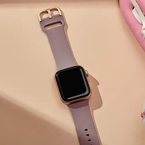 Apple Watch Bands 49mm 46mm 45mm 44mm 42mm 41mm 40mm 38mm bilan mos keladigan Sport Band, iWatch Series 11 10 9 8 7 6 5 4 3 2 1 SE Ultra ayollar erkaklar uchun klassik qisqichli yumshoq silikon almashtirish tasmasi - 2