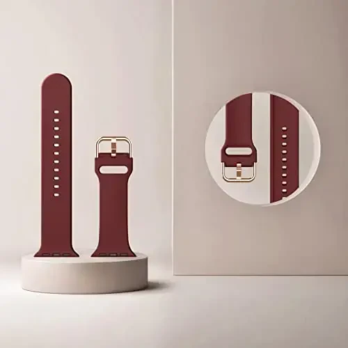 Apple Watch Bands 49mm 46mm 45mm 44mm 42mm 41mm 40mm 38mm bilan mos keladigan Sport Band, iWatch Series 11 10 9 8 7 6 5 4 3 2 1 SE Ultra ayollar erkaklar uchun klassik qisqichli yumshoq silikon almashtirish tasmasi - 3